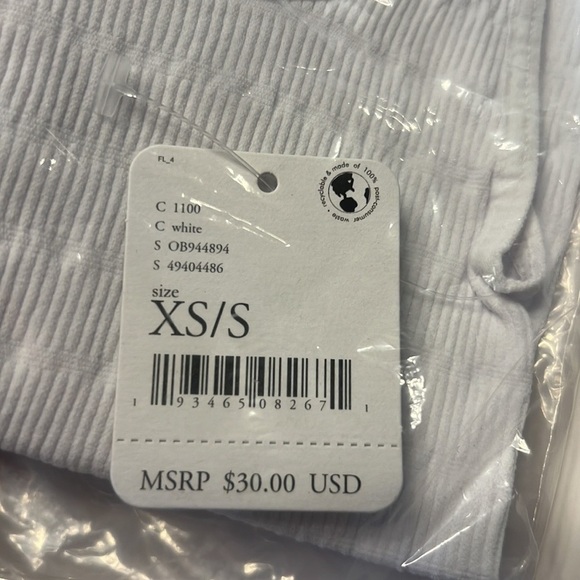 Free People Square One Seamless Cami Tank White Size XS / S NWT - Picture 6 of 7